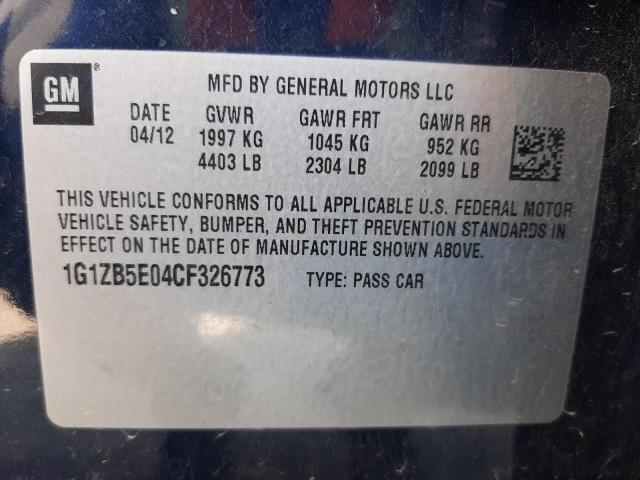 Photo 10 from auction – 2012 CHEVROLET MALIBU LS with VIN 1G1ZB5E04CF326773