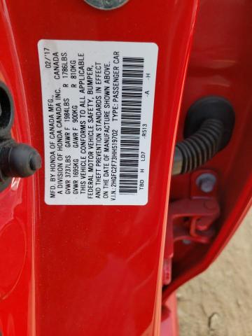 Photo 10 from auction – 2017 HONDA CIVIC EX with VIN 2HGFC2F73HH519702