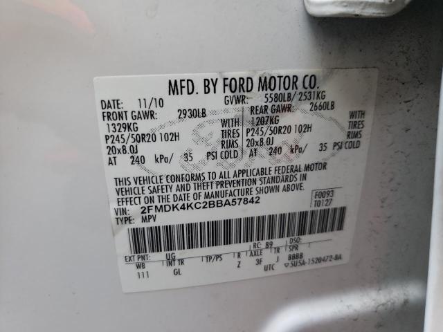 Photo 10 from auction – 2011 FORD EDGE LIMIT with VIN 2FMDK4KC2BBA57842