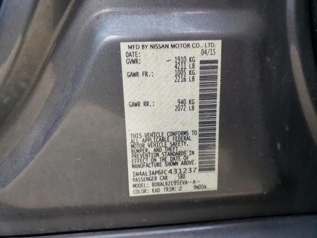 Photo 10 from auction – 2015 NISSAN ALTIMA 2.5 with VIN 1N4AL3AP6FC431237