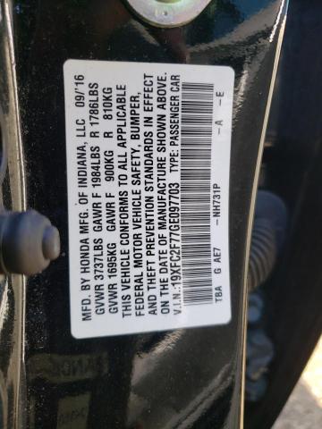 Photo 10 from auction – 2016 HONDA CIVIC EX with VIN 19XFC2F77GE097703