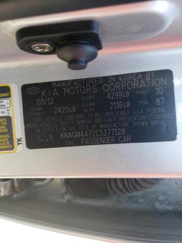 Photo 10 from auction – 2012 KIA OPTIMA LX with VIN KNAGM4A72C5277128