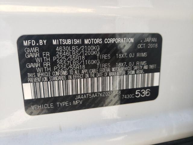 Photo 10 from auction – 2019 MITSUBISHI ECLIPSE CR with VIN JA4AT5AA7KZ021548