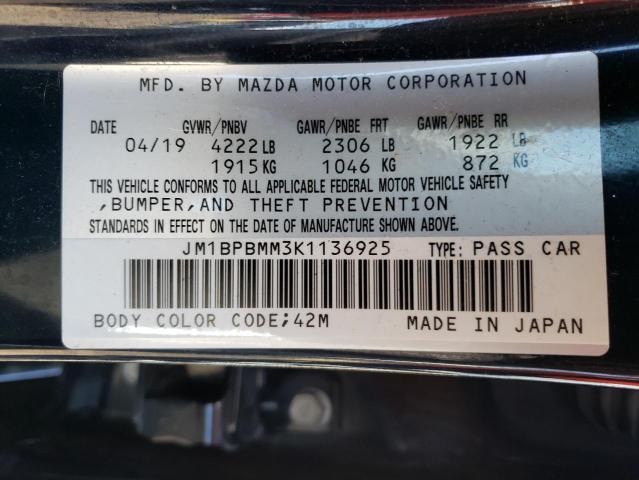 Photo 10 from auction – 2019 MAZDA 3 PREFERRE with VIN JM1BPBMM3K1136925