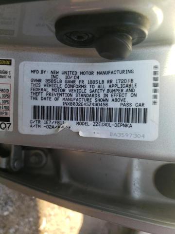 Photo 10 from auction – 2005 TOYOTA COROLLA with VIN 1NXBR32E45Z430456