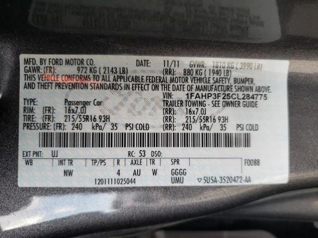 Photo 10 from auction – 2012 FORD FOCUS SE with VIN 1FAHP3F25CL284775
