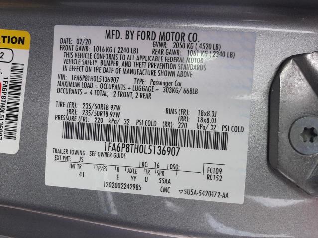 Photo 10 from auction – 2020 FORD MUSTANG with VIN 1FA6P8TH0L5136907