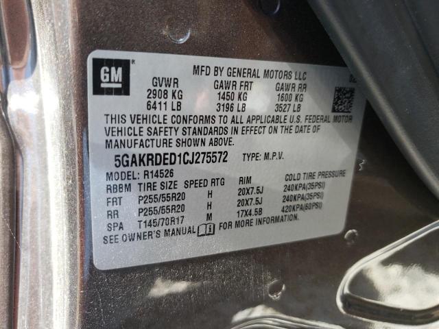 Photo 10 from auction – 2012 BUICK ENCLAVE with VIN 5GAKRDED1CJ275572