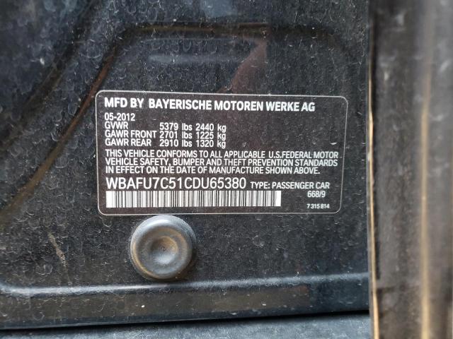 Photo 10 from auction – 2012 BMW 535 XI with VIN WBAFU7C51CDU65380