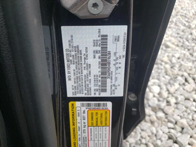 Photo 10 from auction – 2019 FORD FUSION SE with VIN 3FA6P0HD4KR196384