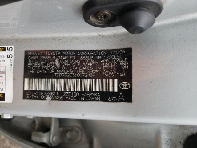 Photo 10 from auction – 2006 TOYOTA COROLLA CE with VIN JTDBR32E360072439