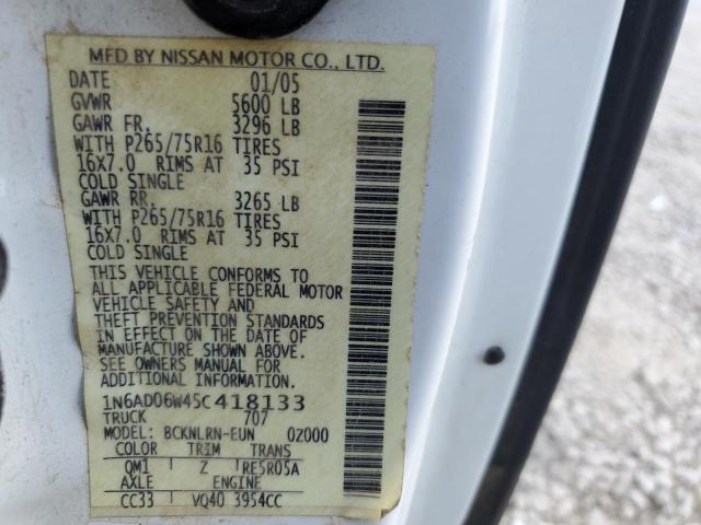 Photo 10 from auction – 2005 NISSAN FRONTIER K with VIN 1N6AD06W45C418133