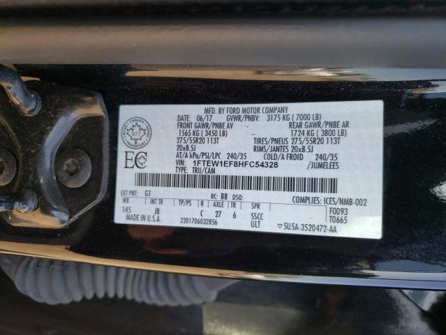 صورة رقم 10 من المزاد - 2017 FORD F150 SUPER مع VIN 1FTEW1EF8HFC54328