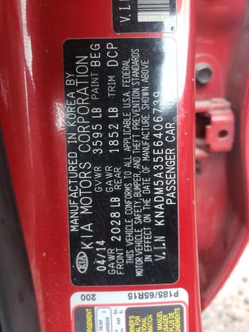 Photo 10 from auction – 2014 KIA RIO LX with VIN KNADM5A35E6406739