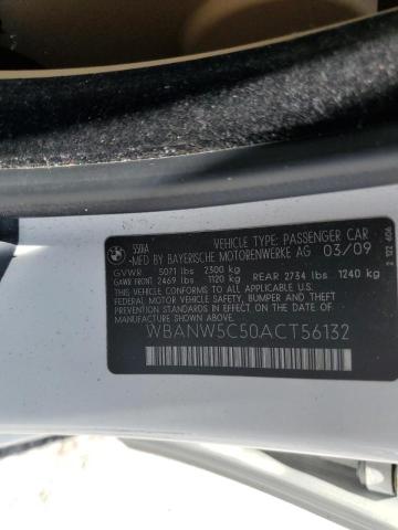 Photo 10 from auction – 2010 BMW 550 I with VIN WBANW5C50ACT56132