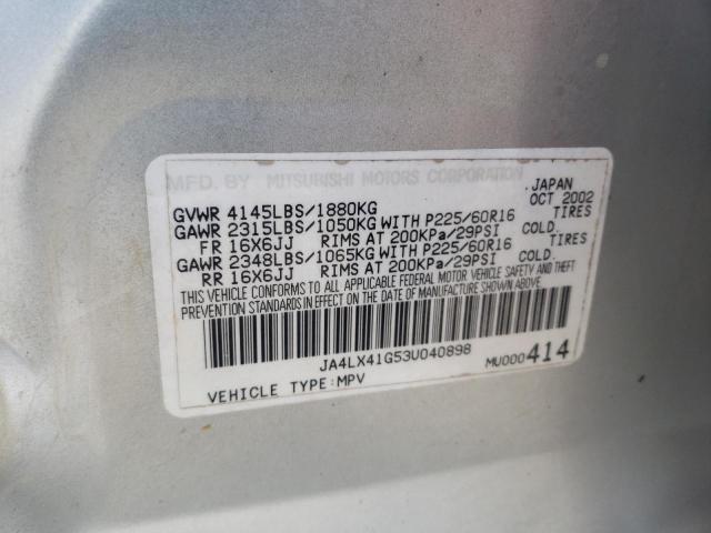 Photo 10 from auction – 2003 MITSUBISHI OUTLANDER with VIN JA4LX41G53U040898