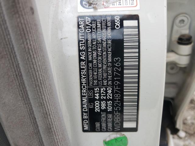 Photo 10 from auction – 2007 MERCEDES-BENZ C 230 with VIN WDBRF52H87F917263