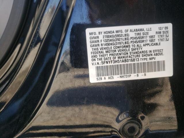 Photo 10 from auction – 2010 HONDA PILOT EXL with VIN 5FNYF3H51AB016813