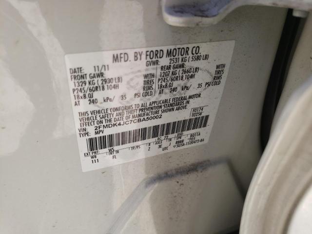 Photo 10 from auction – 2012 FORD EDGE SEL with VIN 2FMDK4JC7CBA50002