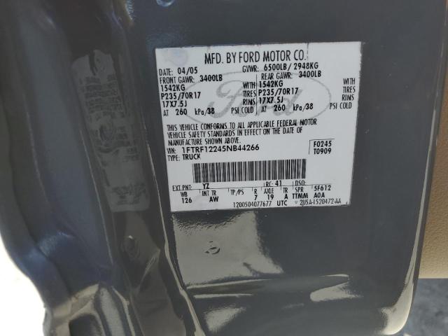Photo 10 from auction – 2005 FORD F150 with VIN 1FTRF12245NB44266