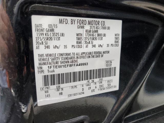 Photo 10 from auction – 2015 FORD F150 SUPER with VIN 1FTEW1EF8FFA49993
