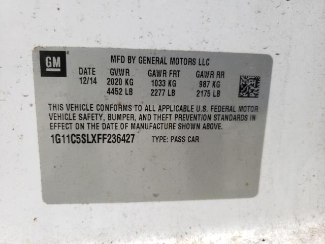 Photo 10 from auction – 2015 CHEVROLET MALIBU 1LT with VIN 1G11C5SLXFF236427