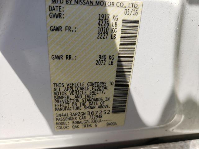Photo 10 from auction – 2016 NISSAN ALTIMA 2.5 with VIN 1N4AL3AP2GN367252