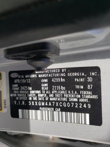 Photo 10 from auction – 2012 KIA OPTIMA LX with VIN 5XXGM4A7XCG072249