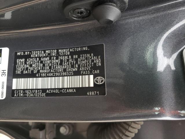 Photo 10 from auction – 2009 TOYOTA CAMRY BASE with VIN 4T1BE46K29U396525
