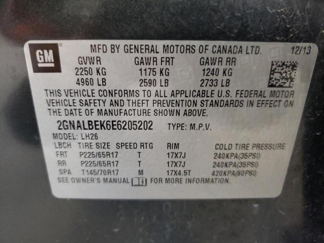 Photo 10 from auction – 2014 CHEVROLET EQUINOX LT with VIN 2GNALBEK6E6205202
