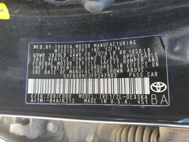 Photo 10 from auction – 2015 TOYOTA COROLLA L with VIN 5YFBURHE3FP247903