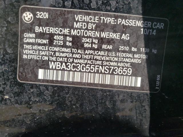 Photo 10 from auction – 2015 BMW 320 I XDRI with VIN WBA3C3G55FNS73659