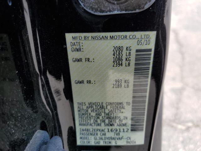 Photo 10 from auction – 2010 NISSAN ALTIMA SR with VIN 1N4BL2EPXAC169112