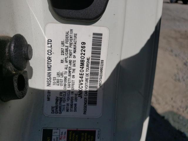 Photo 10 from auction – 2004 INFINITI G35 with VIN JNKCV54E04M802269