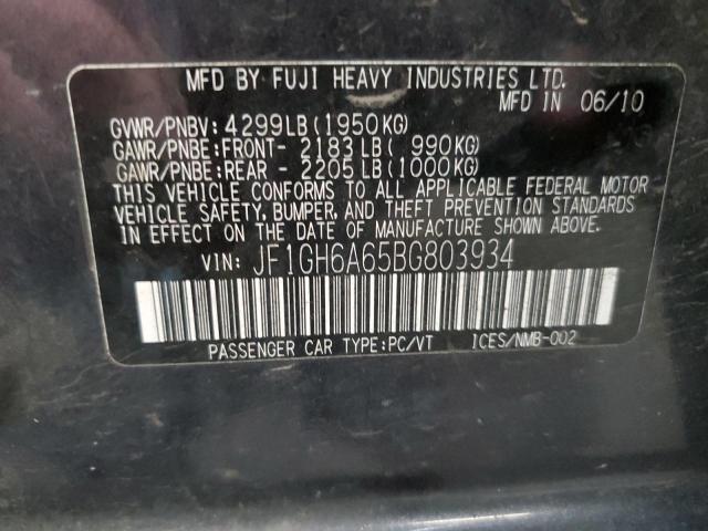 Photo 10 from auction – 2011 SUBARU IMPREZA 2. with VIN JF1GH6A65BG803934