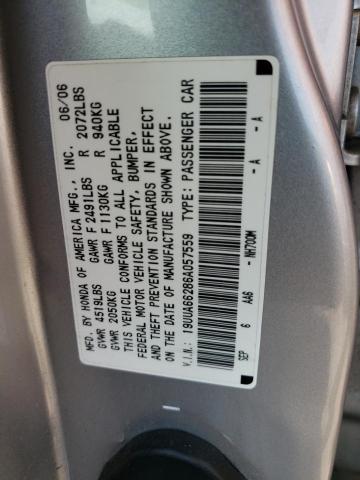 Photo 10 from auction – 2006 ACURA 3.2TL with VIN 19UUA66286A057559