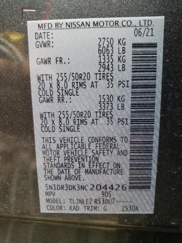 Photo 10 from auction – 2022 NISSAN PATHFINDER with VIN 5N1DR3DK3NC204426