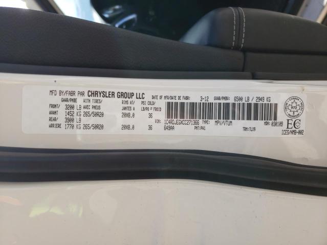 Photo 10 from auction – 2012 DODGE DURANGO CI with VIN 1C4RDJEGXCC271366