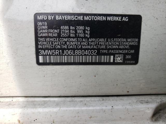 Photo 10 from auction – 2020 BMW 330I with VIN 3MW5R1J06L8B04032