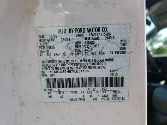 Photo 10 from auction – 2007 FORD ESCAPE HEV with VIN 1FMCU59H87KB51136