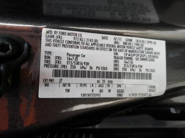 Photo 10 from auction – 2015 FORD FOCUS SE with VIN 1FADP3F20FL353892