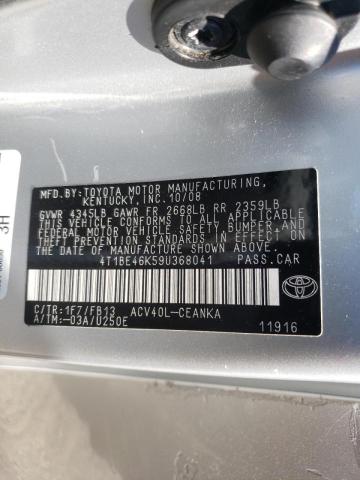Photo 10 from auction – 2009 TOYOTA CAMRY BASE with VIN 4T1BE46K59U368041