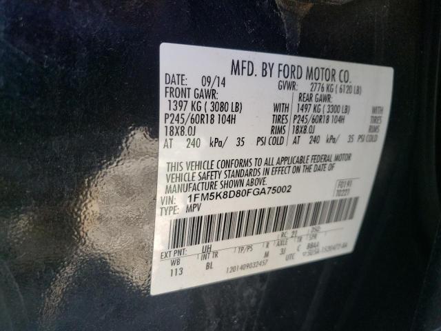 Photo 10 from auction – 2015 FORD EXPLORER X with VIN 1FM5K8D80FGA75002