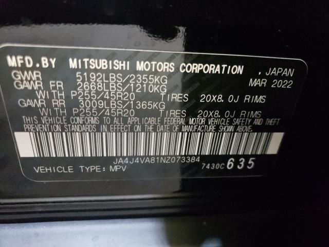Photo 10 from auction – 2022 MITSUBISHI OUTLANDER with VIN JA4J4VA81NZ073384