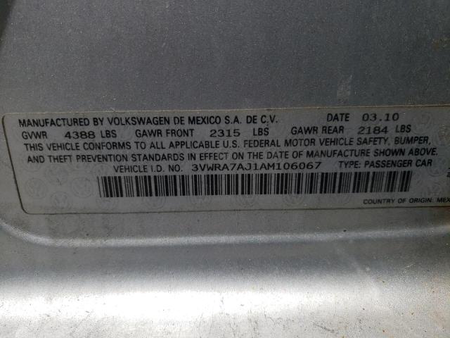 Photo 10 from auction – 2010 VOLKSWAGEN JETTA WOLF with VIN 3VWRA7AJ1AM106067