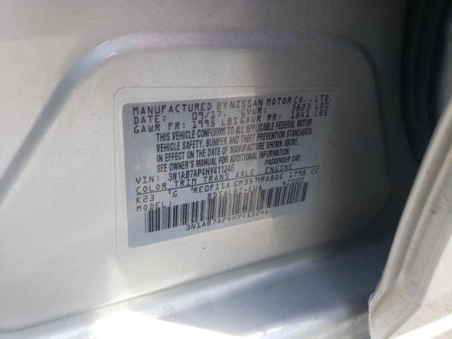 Photo 10 from auction – 2017 NISSAN SENTRA S with VIN 3N1AB7AP4HY411246