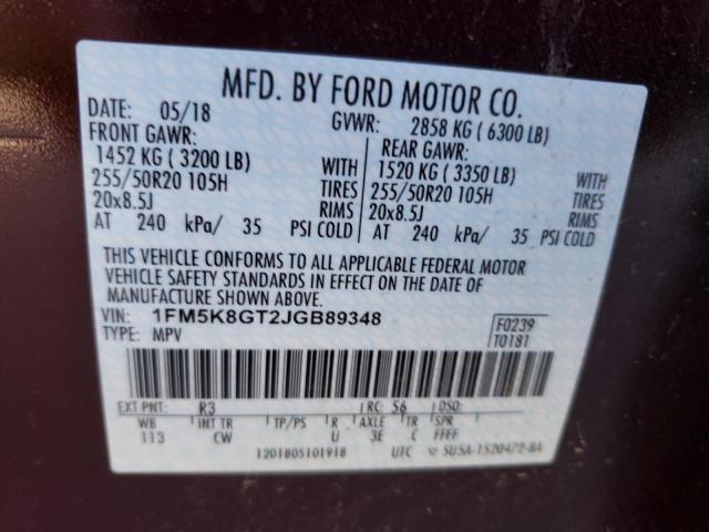 Photo 10 from auction – 2018 FORD EXPLORER S with VIN 1FM5K8GT2JGB89348