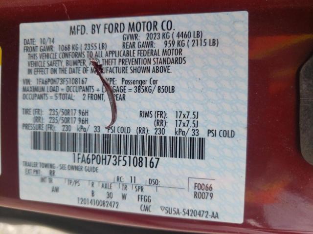Photo 10 from auction – 2015 FORD FUSION SE with VIN 1FA6P0H73F5108167