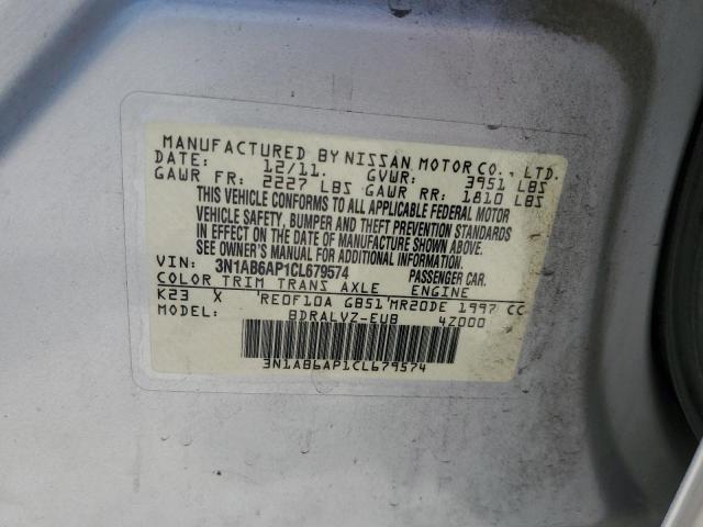 Photo 10 from auction – 2012 NISSAN SENTRA 2.0 with VIN 3N1AB6AP1CL679574