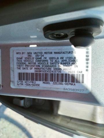 Photo 10 from auction – 2005 TOYOTA COROLLA CE with VIN 1NXBR32EX5Z415735
